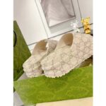 Gucci Unisex Slide Sandal Interlocking G Beige Ebony GG Rubber Low Heel – Bild 7