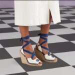 Gucci Women Espadrilles Ribbon Tie White Cotton Canvas Blue Interlocking G Embroidery - Image 10