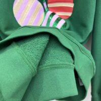 Gucci Women GG Cotton Jersey Sweatshirt Green Light Felted Crewneck Long Sleeves (10)