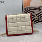 Gucci Women GG Deco Mini Shoulder Bag Black White Quilted Leather Interlocking G - immagine 4