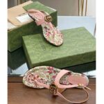 Gucci Women GG Double G Thong Sandal Pink Leather Flat 0.5 CM Heel - Image 6