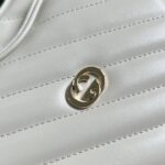 Gucci Women GG Interlocking G Mini Heart Shoulder Bag White Diagonal Matelassé Leather - Imagen 7