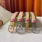 Gucci Women GG Marmont Reversible Belt Beige Pink Leather 3 CM Width Double G - Imagen 8