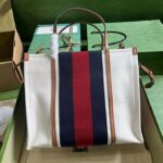 Gucci Women GG Small Interlocking G Tote Bag White Cotton Canvas - Image 3