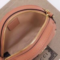 Gucci Women Ophidia GG Mini Round Shoulder Bag Pink Canvas Double G (5)