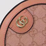 Gucci Women Ophidia GG Mini Round Shoulder Bag Pink Canvas Double G - Imagen 10
