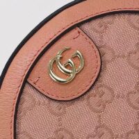 Gucci Women Ophidia GG Mini Round Shoulder Bag Pink Canvas Double G (5)