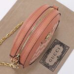 Gucci Women Ophidia GG Mini Round Shoulder Bag Pink Canvas Double G - Imagen 8