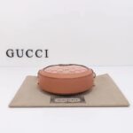 Gucci Women Ophidia GG Mini Round Shoulder Bag Pink Canvas Double G - Imagen 7