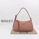 Gucci Women Ophidia GG Small Handbag Pink Canvas Double G Rose Gold Hardware - Image 5