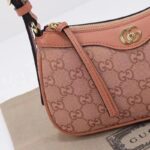 Gucci Women Ophidia GG Small Handbag Pink Canvas Double G Rose Gold Hardware - Image 10