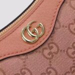 Gucci Women Ophidia GG Small Handbag Pink Canvas Double G Rose Gold Hardware - Image 9