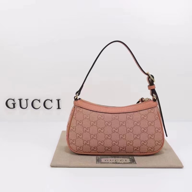 Gucci Women Ophidia GG Small Handbag Pink Canvas Double G Rose Gold Hardware (4)
