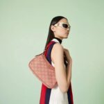 Gucci Women Ophidia GG Small Handbag Pink Canvas Double G Rose Gold Hardware - Image 13