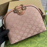 Gucci Women Ophidia GG Small Shoulder Bag Pink Canvas Leather Double G (2)