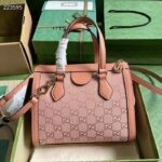 Gucci Women Ophidia GG Small Tote Bag Pink GG Canvas Leather Rose Gold Hardware - Image 3