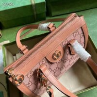 Gucci Women Ophidia GG Small Tote Bag Pink GG Canvas Leather Rose Gold Hardware (12)