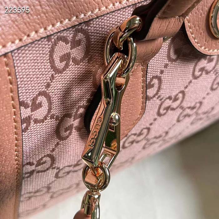 Gucci Women Ophidia GG Small Tote Bag Pink GG Canvas Leather Rose Gold Hardware (7)