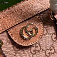 Gucci Women Ophidia GG Small Tote Bag Pink GG Canvas Leather Rose Gold Hardware (12)