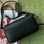 Gucci Women Petite GG Mini Shoulder Bag Black Leather Double G Push Lock Closure - immagine 4
