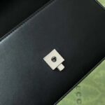 Gucci Women Petite GG Mini Shoulder Bag Black Leather Double G Push Lock Closure - immagine 7