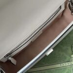 Gucci Women Petite GG Mini Shoulder Bag White Leather Double G Push Lock Closure - Image 8