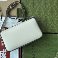 Gucci Women Petite GG Mini Shoulder Bag White Leather Double G Push Lock Closure (9)