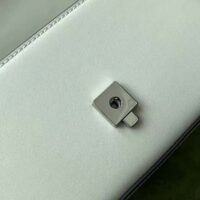 Gucci Women Petite GG Mini Shoulder Bag White Leather Double G Push Lock Closure (9)