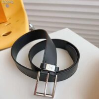 Louis Vuitton LV City Pin 35MM Belt Black Calf Leather Silver-Color Hardware (9)