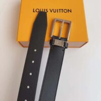 Louis Vuitton LV City Pin 35MM Belt Black Calf Leather Silver-Color Hardware (9)