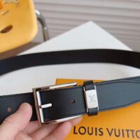 Louis Vuitton LV City Pin 35MM Belt Black Calf Leather Silver-Color Hardware (9)