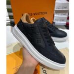 Louis Vuitton LV Unisex Beverly Hills Sneaker Black Monogram Embossed Grained Calf Leather – Image 3
