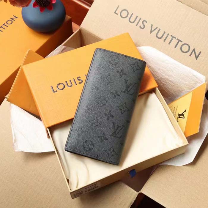 Louis Vuitton LV Unisex Brazza Wallet Black Grey Monogram Eclipse Canvas (6)