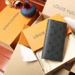 Louis Vuitton LV Unisex Brazza Wallet Black Grey Monogram Eclipse Canvas - Image 3