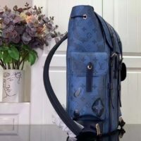 Louis Vuitton LV Unisex Christopher MM Backpack Abyss Blue Monogram Aquagarden Coated Canvas (7)