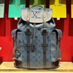 Louis Vuitton LV Unisex Christopher MM Backpack Abyss Blue Monogram Aquagarden Coated Canvas – Image 2