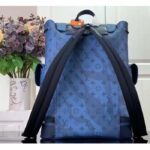 Louis Vuitton LV Unisex Christopher MM Backpack Abyss Blue Monogram Aquagarden Coated Canvas – Image 4