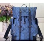 Louis Vuitton LV Unisex Christopher MM Backpack Abyss Blue Monogram Aquagarden Coated Canvas – Image 3