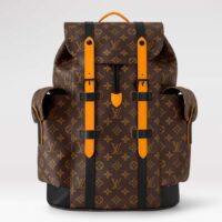 Louis Vuitton LV Unisex Christopher MM Backpack Radiant Sun Monogram Macassar Coated Canvas (7)