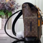 Louis Vuitton LV Unisex Christopher MM Backpack Radiant Sun Monogram Macassar Coated Canvas - immagine 4
