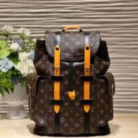 Louis Vuitton LV Unisex Christopher PM Backpack Monogram Canvas Cowhide Leather