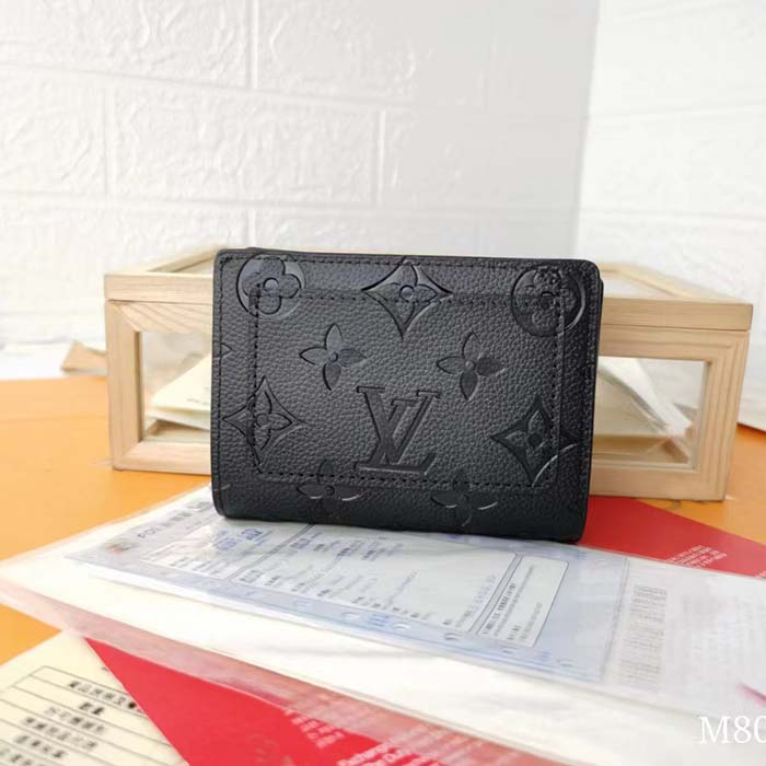 Louis Vuitton LV Unisex Cléa Wallet Black Embossed Supple Grained Cowhide Leather (10)