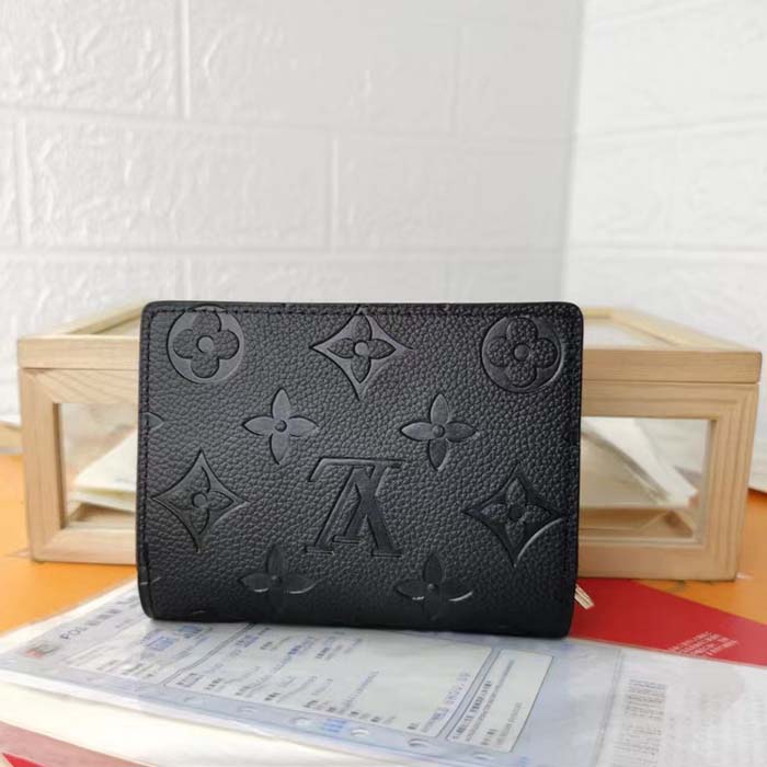 Louis Vuitton LV Unisex Cléa Wallet Black Embossed Supple Grained Cowhide Leather (6)