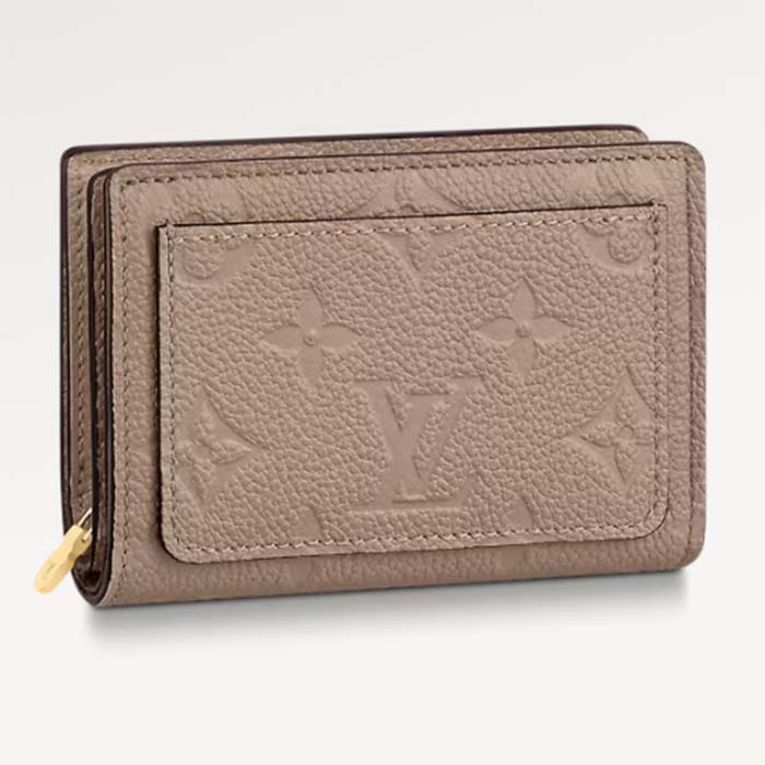 Louis Vuitton LV Unisex Cléa Wallet Tourterelle Beige Embossed Supple Grained Cowhide Leather