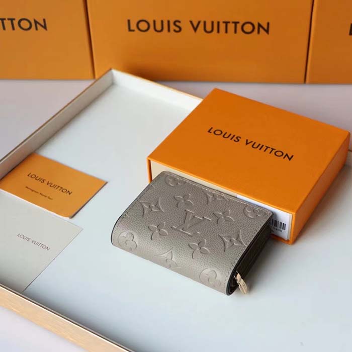 Louis Vuitton LV Unisex Cléa Wallet Tourterelle Beige Embossed Supple Grained Cowhide Leather (10)