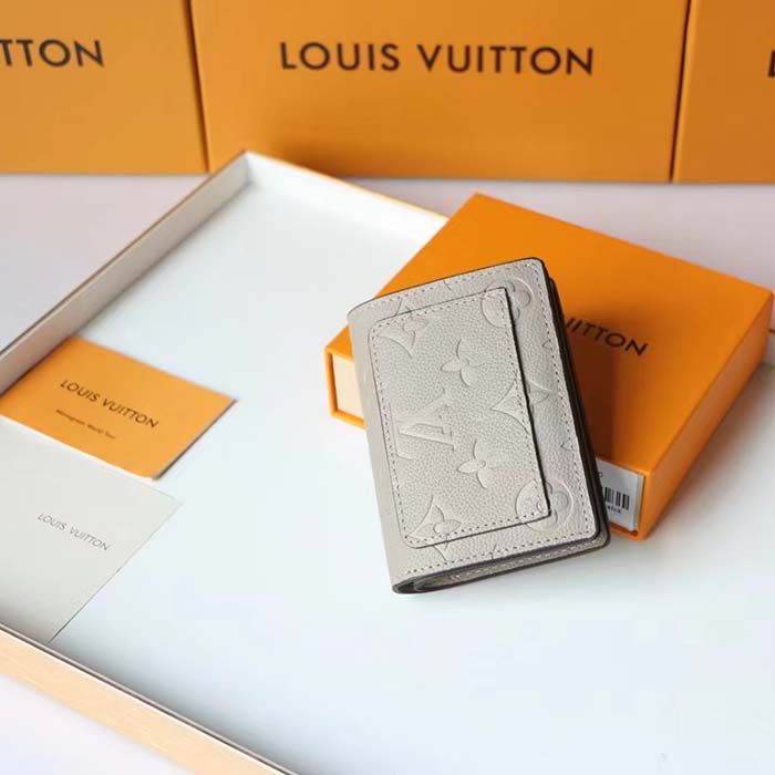 Louis Vuitton LV Unisex Cléa Wallet Tourterelle Beige Embossed Supple Grained Cowhide Leather (2)
