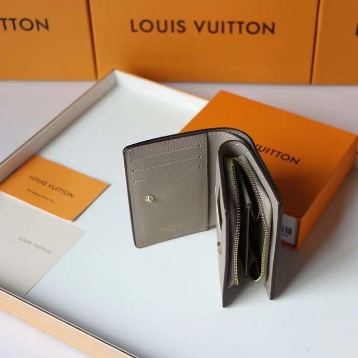 Louis Vuitton LV Unisex Cléa Wallet Tourterelle Beige Embossed Supple Grained Cowhide Leather (3)