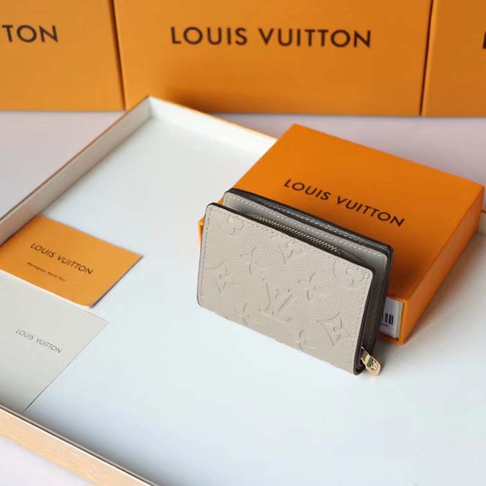 Louis Vuitton LV Unisex Cléa Wallet Tourterelle Beige Embossed Supple Grained Cowhide Leather (5)