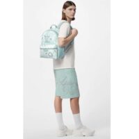 Louis Vuitton LV Unisex Discovery Backpack Crystal Blue Monogram Aquagarden Coated Canvas (2)