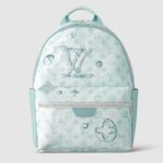 Sac à dos unisexe Louis Vuitton LV Discovery en toile enduite Aquagarden Monogram bleu cristal